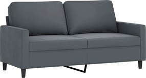 vidaXL kétszemélyes sötétszürke bársony kanapé 140 cm