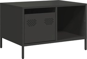 vidaXL fekete hidegen hengerelt acél dohányzóasztal 68,5x50x43,5 cm