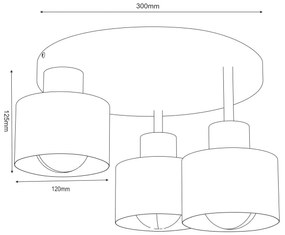 Mennyezeti lámpa PARKLA 3xE27/15W/230V bézs