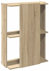 3 szintes sonoma tölgy színű szerelt fa könyvespolc 60x30x80 cm