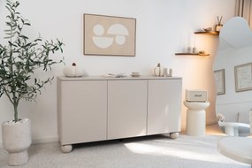 Sonatia II háromajtós komód 150 cm gömb lábakkal - kasmír