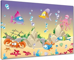 Vászonkép 70x50 A vidám halak víz alatti világa