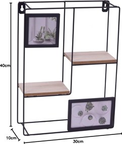 Falikonzol fotorámákkal KIVORA 40x30 cm, fekete