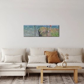 Kép - Claude Monet, Cliff Walk at Pourville, reprodukciók (órával) (90x30 cm)