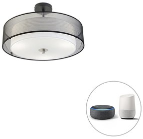 Okos mennyezeti lámpa fekete fehérrel 50 cm, 3 db Wifi A60 - Drum Duo