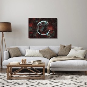 Kép - Neon kör a pálmafák között (üvegen) (70x50 cm)