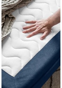 Sötétkék bársony kinyitható kanapé 225 cm Charming Charlie – Miuform