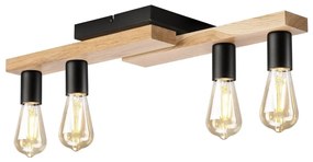Felületre szerelhető csillár MATTE 4xE27/15W/230V fekete/tölgy