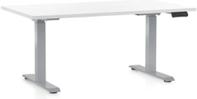 Állítható magasságú asztal OfficeTech D, 140 x 80 cm, szürke alap, fehér