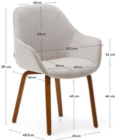 Bézs kárpitozott étkezőfotel Aleli – Kave Home