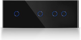 Érintőkapcsoló 1+1+2 Wifi Tripla Keret 4K Gombok Tuya Smart