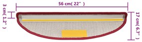 15 darab bordó lépcsőszőnyeg 56 x 17 x 3 cm