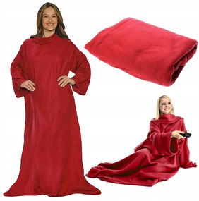 VERK Hosszú TV nézős takaró ujjakkal - red