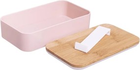 SNACK PACK uzsonnás doboz bambusz fedéllel, rózsaszín 18,5 x 10,5cm