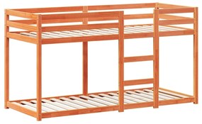 viaszbarna tömör fenyőfa ágy emelettel és tetővel 75 x 190 cm