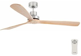 FARO Barcelona FARO 33504DC - Mennyezeti ventilátor LANTAU XL fa/króm átm. 168 cm + távirányító FA33504DC