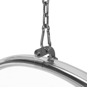 Függő fotel, átlátszó/ezüst/szürke, BUBBLE NEW TYP 1