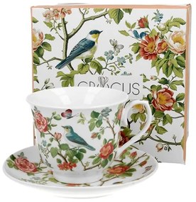 Madaras porcelán teás csésze aljjal- 250 ml - díszdobozban