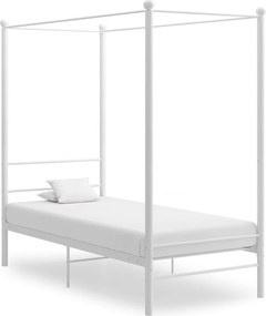 vidaXL fehér fém baldachinos ágykeret 100 x 200 cm