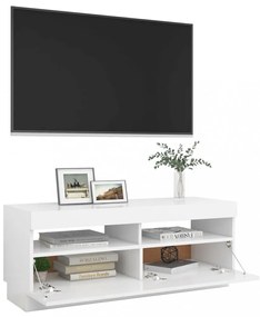 fehér TV-szekrény LED-világítással 100 x 35 x 40 cm
