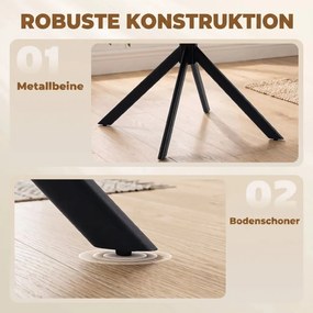HOMCOM Étkezőszékek, 2 db szett, forgószék karfával, bézs