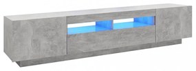 betonszürke TV-szekrény LED-lámpákkal 200 x 35 x 40 cm