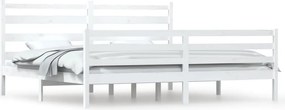 vidaXL fehér tömör fenyőfa ágykeret 200 x 200 cm