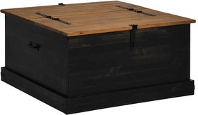 vidaXL fekete tömör fenyőfa HALDEN tárolószekrény 91x91x47 cm