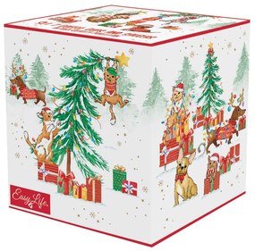 Cicás kutyás karácsonyi porcelán eszpresszó csésze szett 2 db Christmas Gang