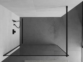 Mexen Kioto zuhanyparaván 60x200 cm 8 mm, fekete profil, üveg fekete keret, 800-060-101-70-70