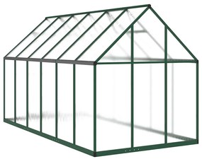 zöld alumínium melegház alapvázzal 334x169x195 cm