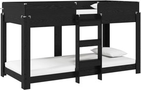 vidaXL Szükidő ágy Fekete tölgy 100 x 200 cm Faanyag