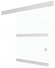 vidaXL ezüstszínű ESG üveg és alumínium tolóajtó 76 x 205 cm