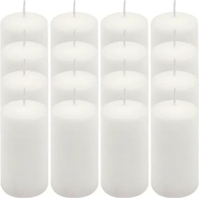 Oszlopgyertya szett paraffin 5×10 cm 16 db fehér