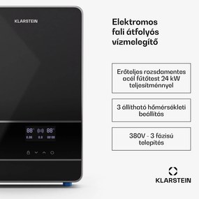 Klarstein Blaze Flow Elektromos átfolyós vízmelegítő, rozsdamentes acél fűtőelem, LED kijelző, 24 kW