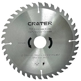 KÖRFŰRÉSZLAP 190*30 / 40FOG CARBIDE CRATER