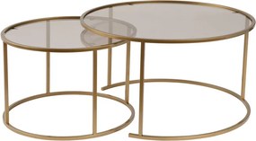 Aurum 80/60 arany dohányzóasztal, bronz üveglappal