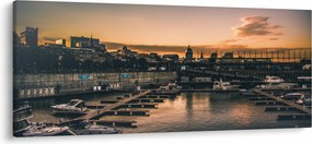 Kép - kikötő város (120x50 cm)