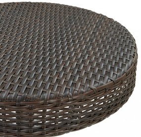 5 részes barna polyrattan kerti bárszett párnákkal