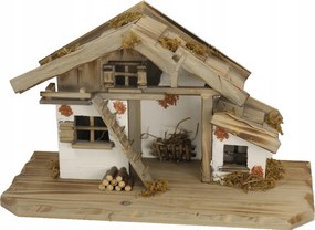 Karácsonyi betlehem megvilágított 40x19x24cm 8cm-es figurákhoz