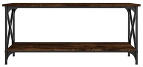 Füstös tölgy szerelt fa és vas dohányzóasztal 100 x 45 x 45 cm