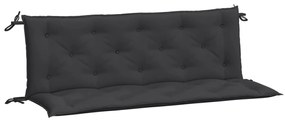 2 db fekete oxford szövet kerti padpárna 150 x 50 x 7 cm
