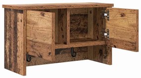 Fali Kabáthorog polcokkal Régi fa 50 x 20 x 30 cm Faanyag