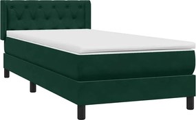 vidaXL sötétzöld bársony rugós ágy matraccal 80x220 cm