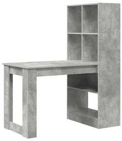 Asztal polcokkal Beton Szürke 122 x 67 x 145 cm Faanyag