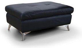 Bőr puff SALERNO II 66x100 cm fekete