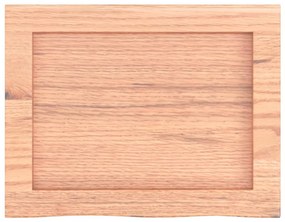 világosbarna kezelt tömör tölgyfa fali polc 40x30x(2-6) cm