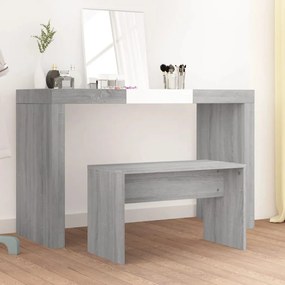 szürke sonoma színű szerelt fa fésülködőszék 70 x 35 x 45 cm