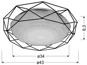 LED Mennyezeti lámpa SVEN LED/24W/230V á. 43 cm fényes króm