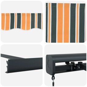 Kézi Kihúzható Napellenző Zöld és Sárga 300x250 cm